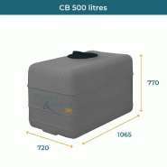 Cuve 500l Aérienne De Récupération D'eau - Réservoir Cubique Gris - Elbi Cb500_1