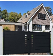 Portail aluminium Toulouse - battant ou coulissant - motorisable - gris anthracite RAL 7016 - porttoul300160g_1