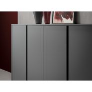 Armoire mi-haute à portes battantes laquée Olga O1 - L184 x H130 cm - Finition mate et résistante_1