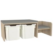 Banc d'accueil mixte - 2 hauteurs d'assise pour adultes et enfants - H350mm et H210mm