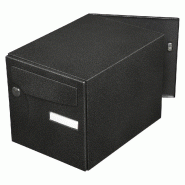 Boîte aux lettres normalisée 2 portes Renz Animation - acier noir brillant - anti-vandale et anticorrosion 15 ans_1