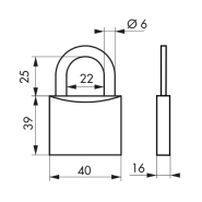Cadenas 407 CP - Anse acier inox sans cylindre - THIRARD - Réf. 00930404_1
