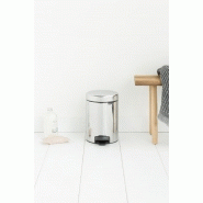 Poubelle de salle de bains 3L - Acier brillant - BRABANTIA NewIcon avec pédale et fermeture silencieuse_1