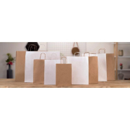 Sac kraft poignées torsadées brun - 35x14x36cm - Colis de 200_1