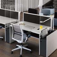 Séparateur Latéral bureau/table 4 mm transparent H 55 x L 118 cm Fixation Étau Latéral Réf : 490774_1