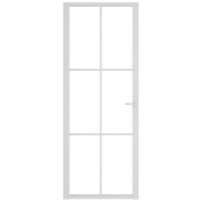 Vidaxl porte intérieure 76x201,5 cm blanc verre esg et aluminium 350572_1