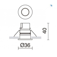 Encastré au plafond Nabuco IP68 - LED COB 3W - 3000K - 350 lumens - acier inoxydable - design minimaliste et éclairage précis_1