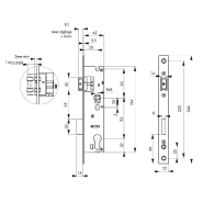 Serrure encastrable pour porte d'entrée - Axe 30mm - L 45mm - Entr'axe 92mm - Réf. 00015930 - Marque Thirard_1