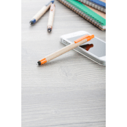 Stylo à bille avec stylet - en papier recyclé - clip et pointe en plastique coloré - encre bleue_1