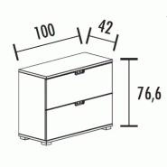 Armoire 2 tiroirs pour dossiers suspendus (L : 100 cm x P : 42 cm x H : 76,60 cm) So Laroya_1