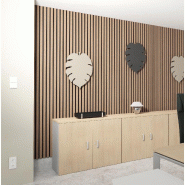 Armoire basse à portes battantes - Mobel Linea - 100, Gris aluminium, Chêne_1