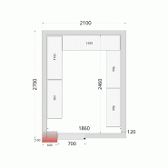 Chambre froide négative CRNF2127 Blanc 2100 x 2700 x 2200 mm TEFCOLD_1