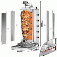 Grill Döner kebab gaz 5 brûleurs max 80 kg mobile avec tôle de protection - moteur en haut_1