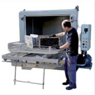 Machine de nettoyage rotative pour pièces mécaniques - Arrosage sous pression - Chargement frontal_2