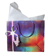 Sac luxe Holografica violet poignées cordelières violettes 31x12x26cm - par 10_1