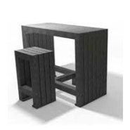 Table bar robuste et stable pour l'extérieur - plastique recyclé - Longueur 150 cm - ADS EQUIPEMENTS EURL_1