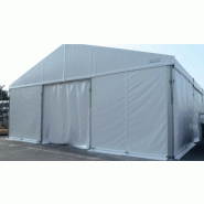 Tente de stockage fermée - structure aluminium renforcée - bâche opaque 650 g/m² - 25x15x4m - ancrage au sol avec platine_1