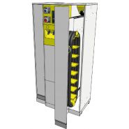 Borne d'aspiration de poussières - turbine à canal latéral - moteur triphasé 400V - avec armoire de rangement_1
