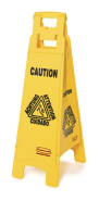 Chevalet de signalisation 4 côtés - Message 'attention' - Symbole sol glissant - Polyéthylène_1