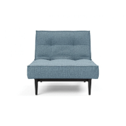 Innovation Living - Fauteuil-lit convertible Splitback Styletto 90x115 cm - Pieds fuseau noir - Tissu Mixed Dance Light Blue_1