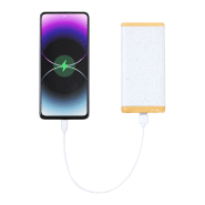 Power Bank USB - bambou et plastique de paille de blé écologique - 5000 mAh - ports USB et USB-C_1