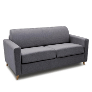 Canapé convertible express VIRGOLA - Matelas 16 cm - Sommier à lattes 140x197 cm - Tissu tweed gris graphite_1