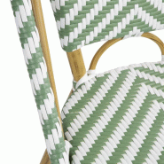 Chaises style parisien en rotin vert clair - Lot de 2 - FU535 | Bolero_1