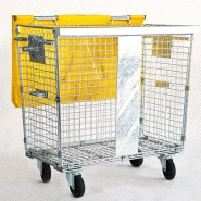 Conteneur déchets grillagé 770L - galvanisé à chaud - capacité 400 kg - roues pivotantes avec freins_1