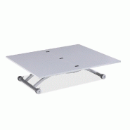 Table basse relevable extensible Hirondelle compacte - Mélaminé chêne blanc 100 x 57/114 cm - Design moderne et gain de place_1