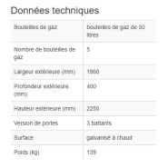 116953w - Armoire pour bouteilles de gaz DGF 5 - stockage extérieur sécurisé et robuste_1