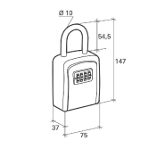 Boîte à clé avec anse à combinaison - alliage moulé, mécanisme 4 viroles - THIRARD - Réf. 00071035_1