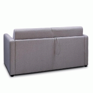 Canapé convertible CanapExpress Grandiose - Matelas mémoire 22 cm - Tissu tweed gris clair_1