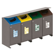 Module tri sélectif modulable en tôle acier galvanisé - 2 à 4 modules - 100L par module_1