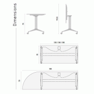Table à plateau rabattable NET - Mobel Linea - Blanc 9010, 120, Anthracite_1