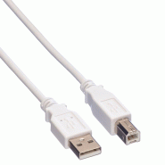 VALUE Câble USB 2.0 Type A-B, blanc, 3 m_1