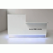 Banque d'accueil compacte Linea avec accès PMR sur le côté - MDD - 165, Droite, Blanc_2