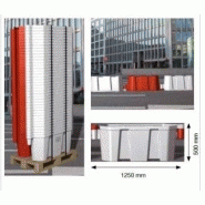 Barrière de chantier séparateur de voie empilable K16 - Blanc - Lestable avec eau ou sable - Normes NF P 98 453 et NF P 98 454_1