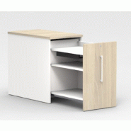 Caisson latéral maxi rangement - Mobel Linea - Gris aluminium, Zébrano, Droit_2