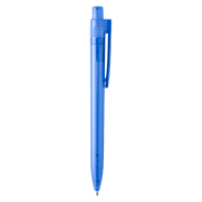 Stylo bille transparent en plastique RPET - encre bleue - couleur bleu - 8g_1