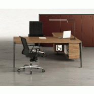 Bureau d'angle avec crédence bois X9- Officity - 172, Droite, Orme gris_1