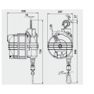 Équilibreur enrouleur 9451-9456 - capacité 100 à 180 kg - câble inox - corps aluminium_1