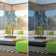 Film anti-éblouissement pour fenêtre - effet miroir intense - réduction de l'éblouissement 96% - pose intérieure_1