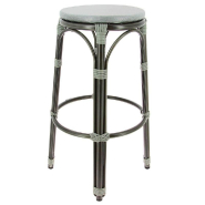 Tabouret de bar empilable d'extérieur en aluminium et textylène Biarritz gris_1
