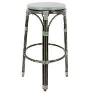 Tabouret de bar empilable d'extérieur en aluminium et textylène Biarritz gris_1