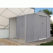 Abri de jardin en métal avec bûcher intégré - gris/bois vieilli - 5,31 m²_1