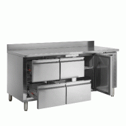 Comptoir pour saladette réfrigéré CK7340 1 porte et 4 tiroirs GN1/1 pces Inox TEFCOLD_1