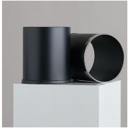 Corbeille ronde noire - anneau chromé - double paroi - 230 mm de diamètre et 270 mm de hauteur_1