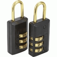 Lot de 2 cadenas à combinaison MASTER LOCK - acier 20 mm, combinaison 3 chiffres, pour fermetures éclair_1