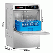 Lave-verres digital casier 400 x 400 mm - Avec pompe de vidange | GGM GLOZ40_1