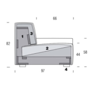 Canapé modulable d'angle COOL beige - Pieds bois wengé - Référence 8821 FR125 - Fabrication italienne_1